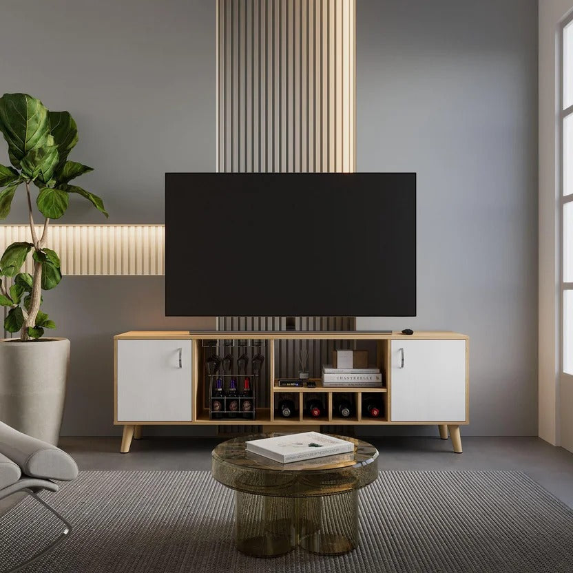 Mesa para TV Nórdica – Fresno Blanco