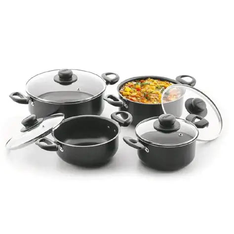 Batería de Ollas Antiadherente 8 piezas Aliada Universal