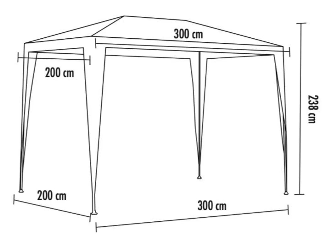 Toldo Armable Poliéster Blanco 300 X 240 Cm
