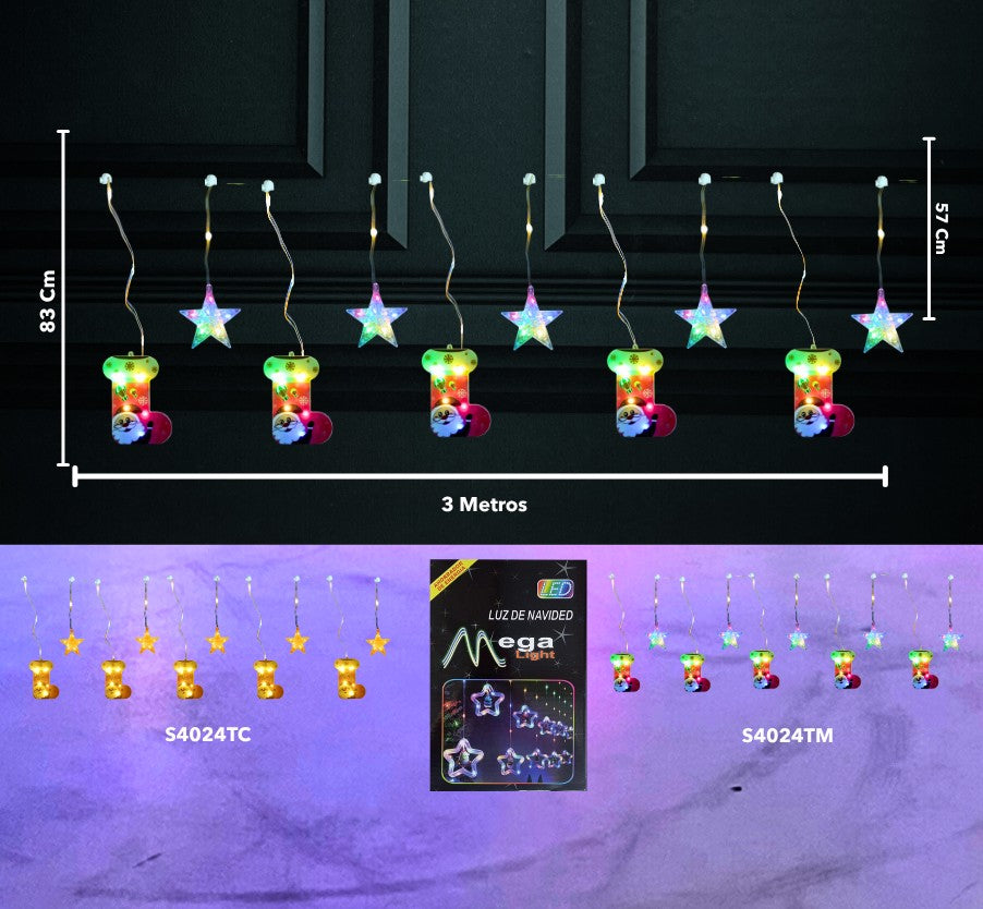 CORTINA DE ESTRELLAS Y BOTAS X100L 3M