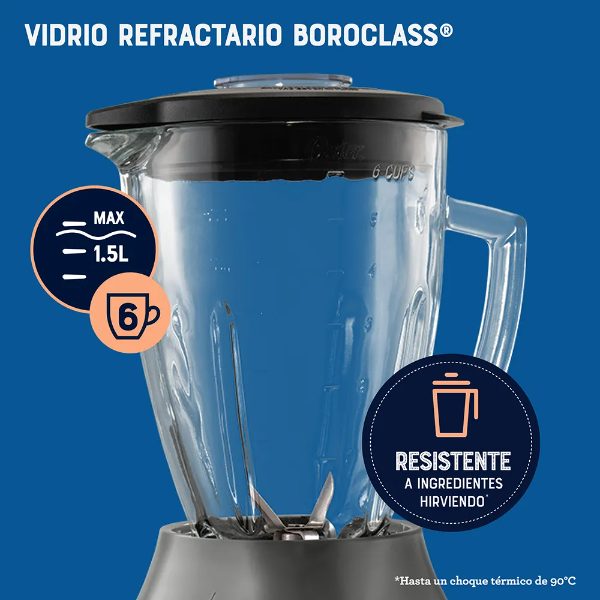 Licuadora Oster® vaso vidrio y 6 veloci