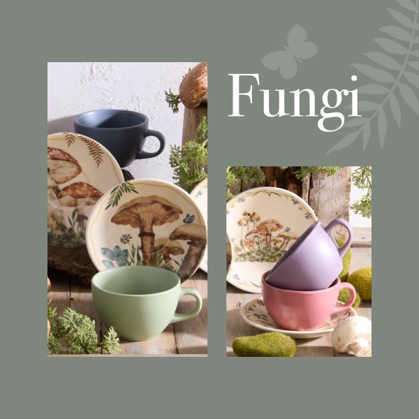 Set de Té Fungi 4 Puestos 8 Piezas Corona