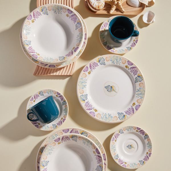 Vajilla Corona Bahari 4 puestos 16 piezas: