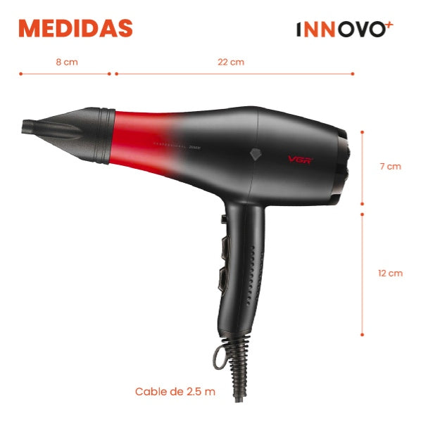 Secador Profesional 1500w Innovo VGR V-