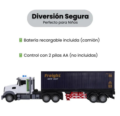 Mula Control Remoto 9CH Camión RC 1:12 con Luces y Sonido