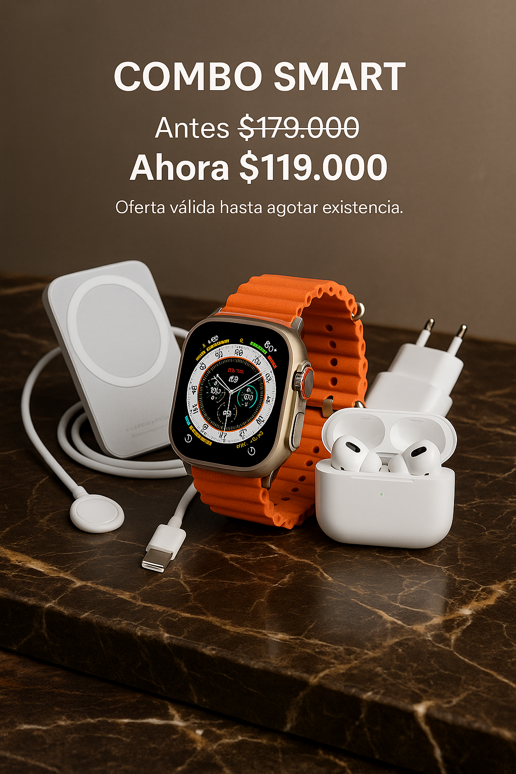 Combo x8 Reloj Audifonos y accesorios