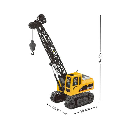 Grúa de Juguete A Control Remoto con Luces Y Gancho Funcional Para Niños