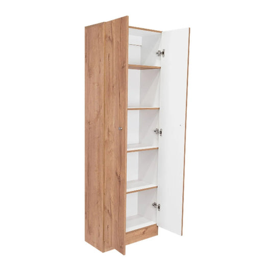 Clóset de 2 puertas en acabado duna/blanco, moderno y funcional.