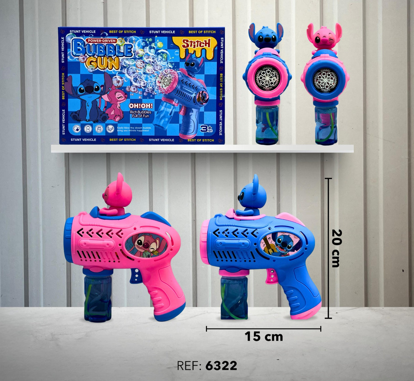 PISTOLA DE BURBUJAS DE STITCH 6322