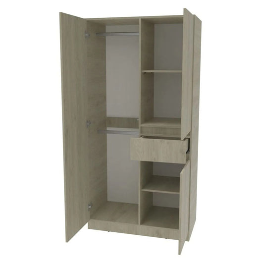 Clóset Amber de 3 puertas en acabado Palermo blanco, moderno y elegante.