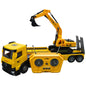 Camión Tráiler Con Excavadora RC 2.4GHz Juguete A Control Remoto Con Batería Recargable para Niños