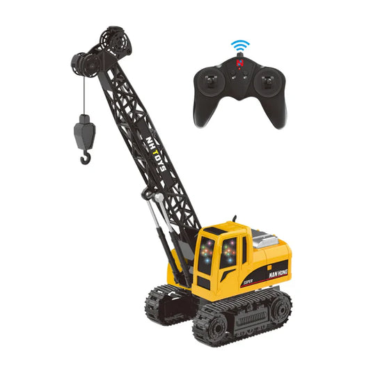 Grúa de Juguete A Control Remoto con Luces Y Gancho Funcional Para Niños