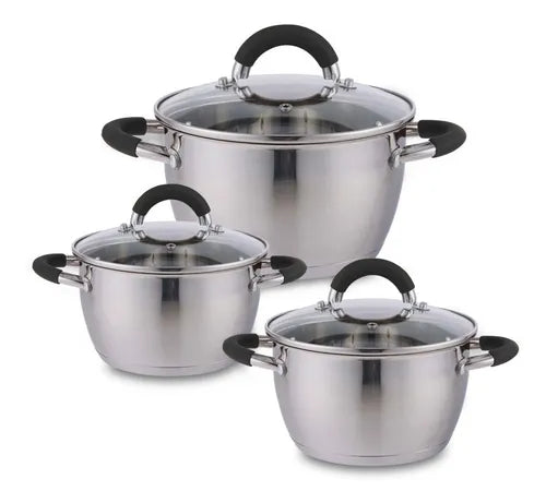 Set X3 Ollas Acero Inoxidable Home Elements