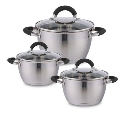 Set X3 Ollas Acero Inoxidable Home Elements