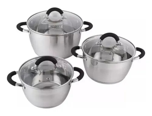 Set X3 Ollas Acero Inoxidable Home Elements