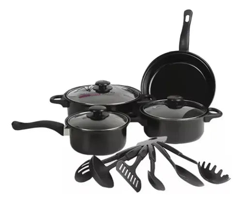 Juego de ollas y utensilios cocina - 13 piezas