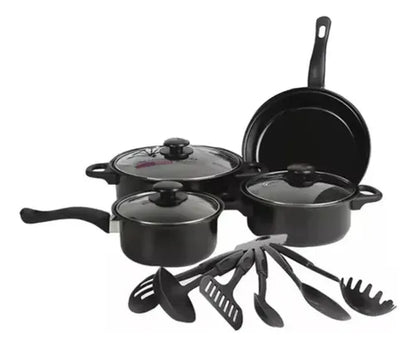 Juego de ollas y utensilios cocina - 13 piezas