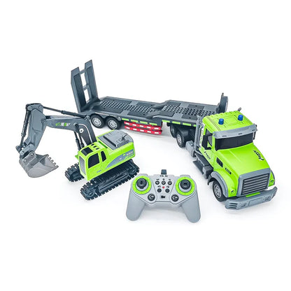 Mula Mas Excavadora a Control Remoto Grande Rotación 360°, Luces y USB Recargable