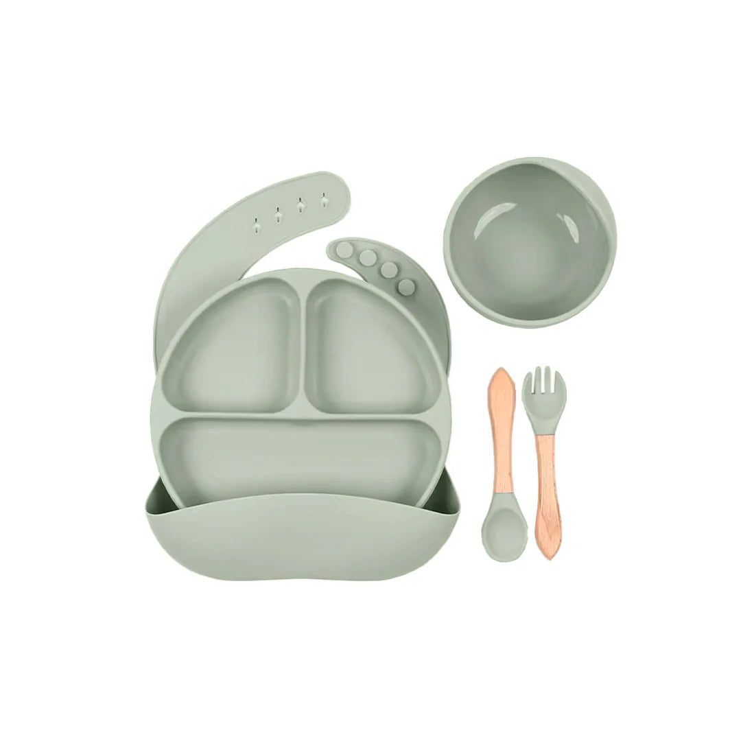 SET VAJILLA DE SILICONA PARA BEBE X5