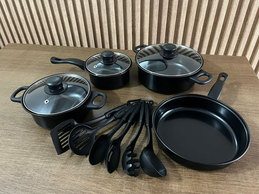 Juego de ollas y utensilios cocina - 13 piezas