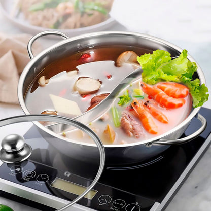 Olla Doble Compartimiento de Acero Inoxidable – 30 cm