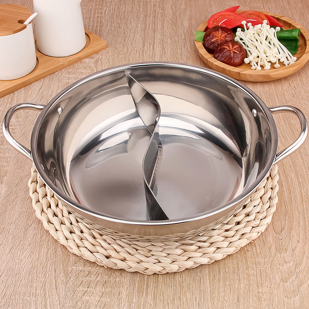 Olla Doble Compartimiento de Acero Inoxidable – 30 cm