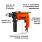Taladro 1/2 Pulg Percutor 550w 2800rpm Vvr Byd + Clip Strip 6 Brocas Hss Black And Decker