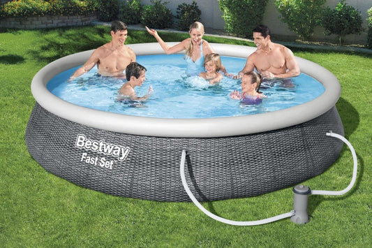 Piscina Borde Inflable Redonda 396 x 84 cm Bomba/Filtro