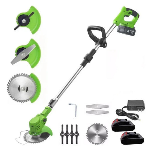 Guadaña Cortadora Podadora De Césped Eléctrica Inalámbrica Color Verde