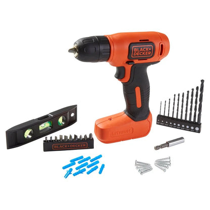 Kit Taladro Inalambrico 8v + 43 Accesorios Black And Decker