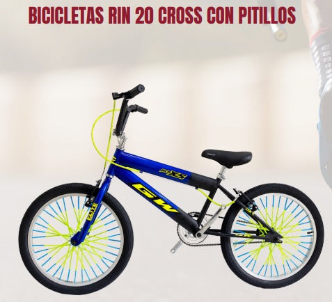 Bicicletas Rin 20 Cross con Pitillos