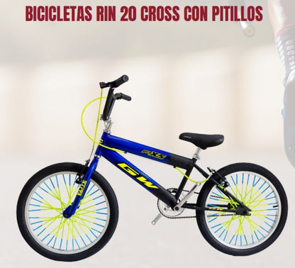 Bicicletas Rin 20 Cross con Pitillos