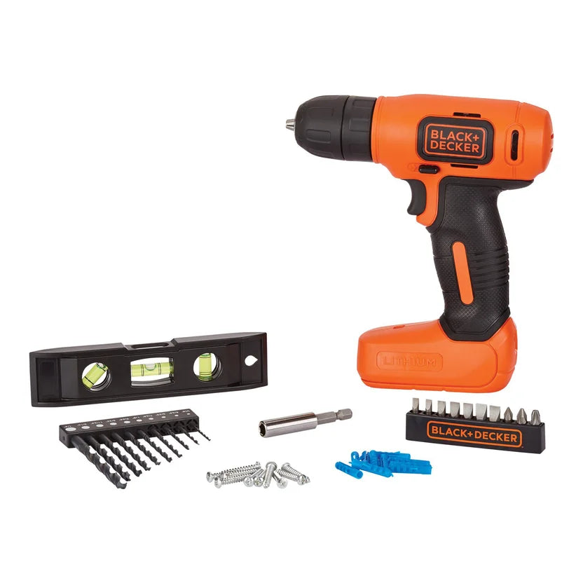 Kit Taladro Inalambrico 8v + 43 Accesorios Black And Decker