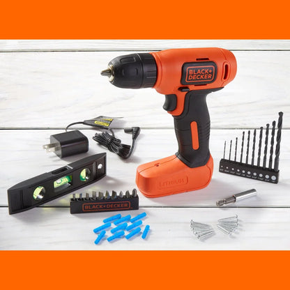 Kit Taladro Inalambrico 8v + 43 Accesorios Black And Decker
