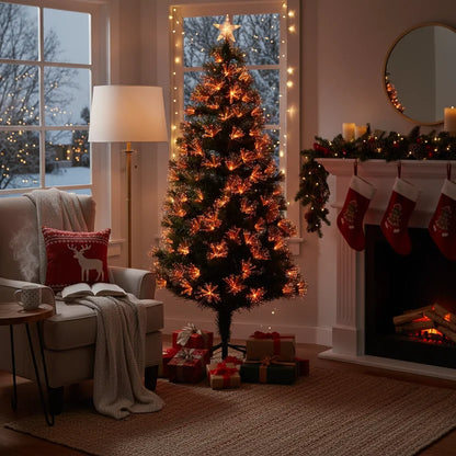 Árbol de Navidad Fibra Óptica 180cm Verde/Multicolor E3