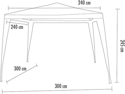 Toldo Armable Poliéster Blanco 300 X 240 Cm
