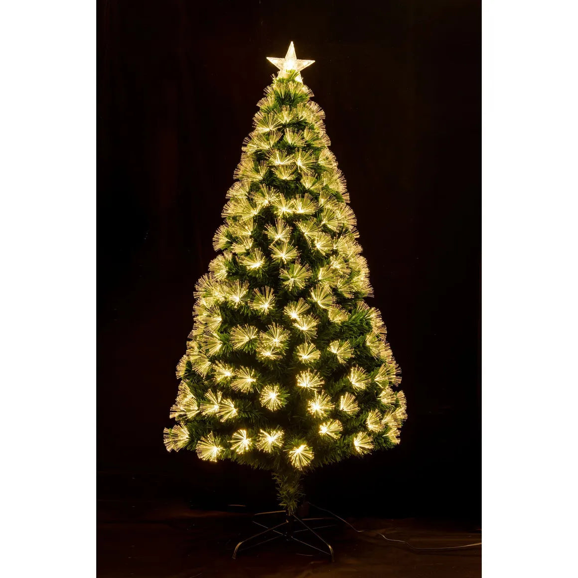 Árbol de Navidad 210 cm 95 Fibra Óptica Verde Cálida E7